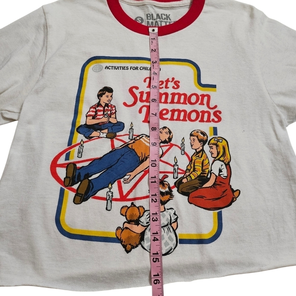 Steven Rhodes "Let's Summon Demons" White Ringer Tee - Picture 8 of 10